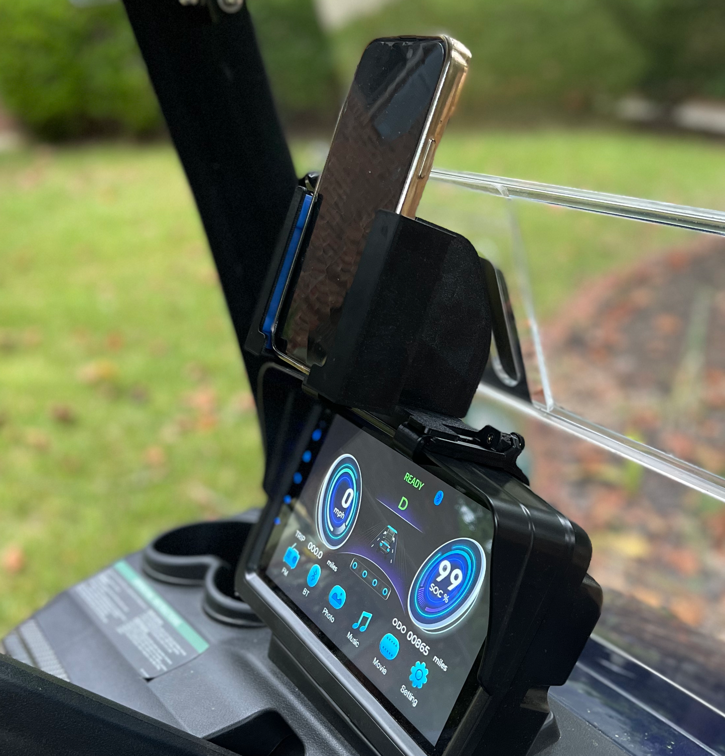Evolution Golf Cart Dash Phone Holder